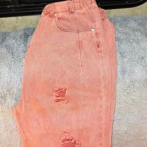 POL Coral Distressed Boyfriend Jeans